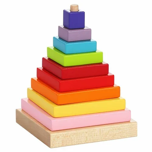 Cubika Barevná pyramida Dřevěná skládačka, 9 dílů