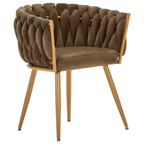 Ambia Home ŽIDLE S PODRUČKAMI, samet, hnědá