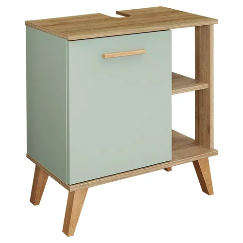 Xora SKŘÍŇKA POD UMYVADLO, pastelově zelená, barvy dubu, pastelově zelená, barvy dubu, 60,5/65/33 cm