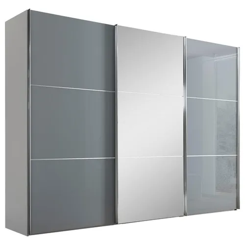 Moderano SKŘÍŇ S POSOUVACÍMI DVEŘMI, bílá, světle šedá, 249/222/68 cm