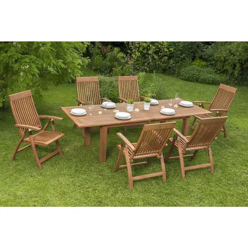 Gardenson ZAHRADNÍ STŮL, dřevo, 180-260/100/75 cm