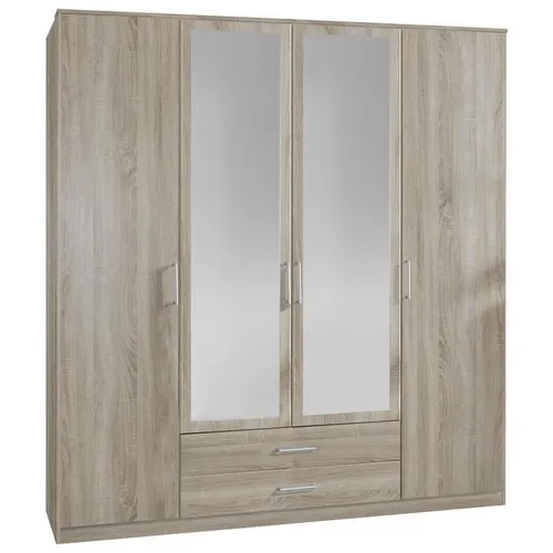 MID.YOU ŠATNÍ SKŘÍŇ SE ZRCADLEM, barvy dubu, 180/199/58 cm