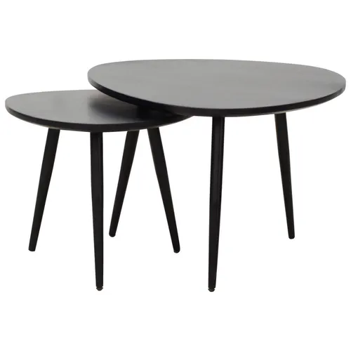 Carryhome SADA KONFERENČNÍCH STOLKŮ, černá, dřevo, kov, 74/68/45 cm