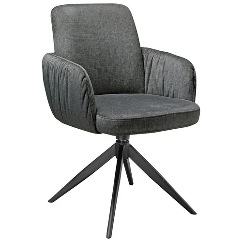 Moderano ŽIDLE S PODRUČKAMI, železo, samet, šedá, černá