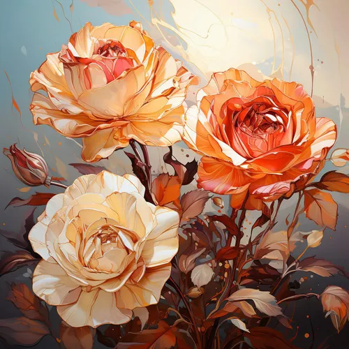 XXXL MALBA NA PLÁTNĚ, květiny, 30/30 cm