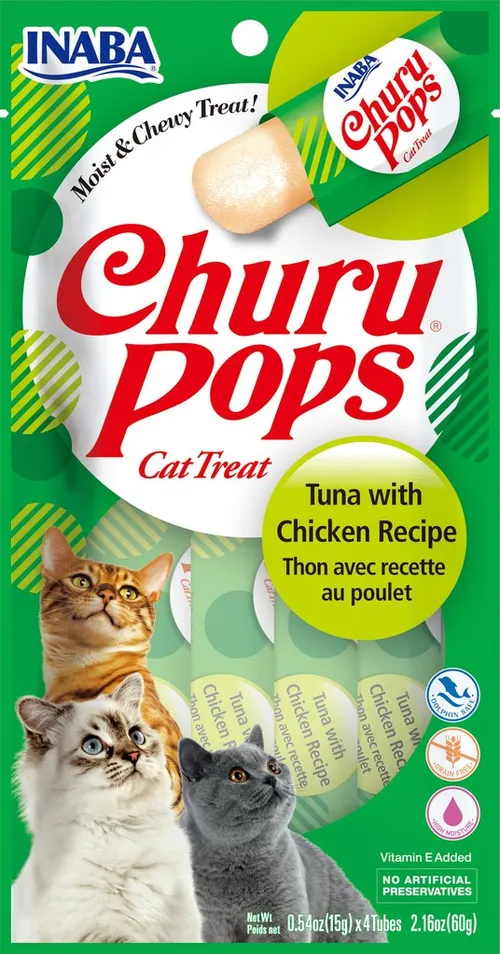 INABA Cat Churu Pops - tuňák s kuřecím 4 x 15 g