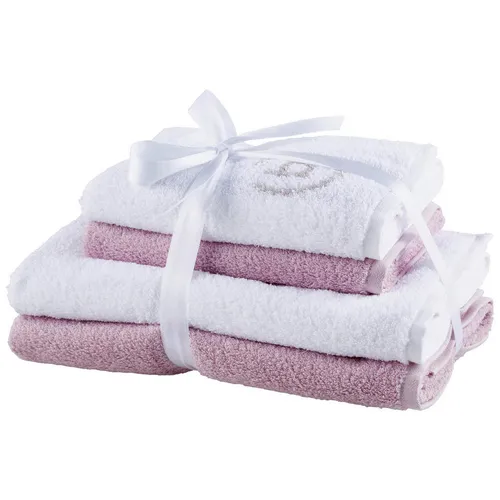 Bugatti SADA RUČNÍKŮ A OSUŠEK, 50/100 cm, fialová, bílá