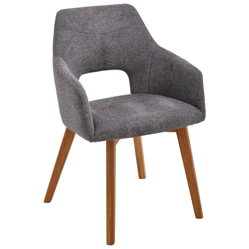 Voleo ŽIDLE S PODRUČKAMI, tkaná látka, antracitová, barvy dubu