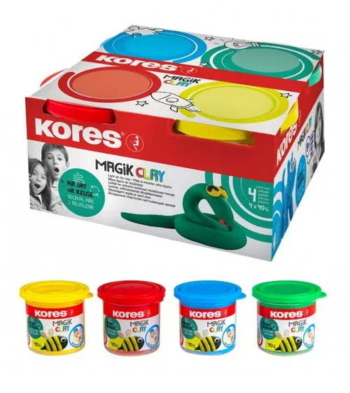 Kores Hmota modelovacia MAGIC CLAY 4 farby