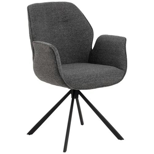 MID.YOU ŽIDLE S PODRUČKAMI, tkaná látka, antracitová