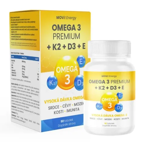 MOVit Omega 3 Premium+K2+D3+E 90 tobolek