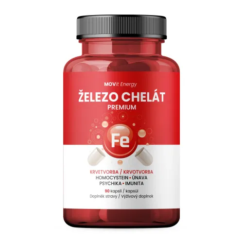 MOVit Železo Chelát Premium 90 kapslí