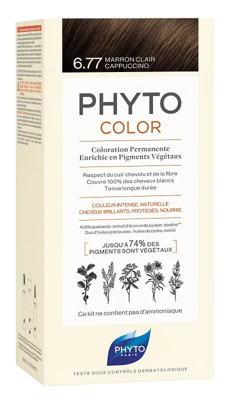 Phyto Phytocolor Tinta per Capelli, 6.77 Castano Chiaro Cappuccino