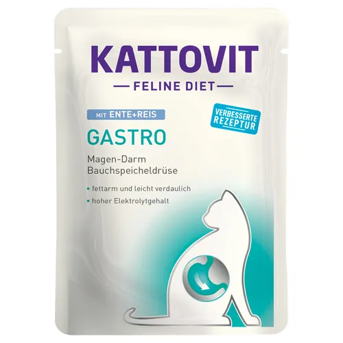 Kattovit Feline Gastro Φακελάκια 85 g - Πάπια & Ρύζι 24 x 85 g