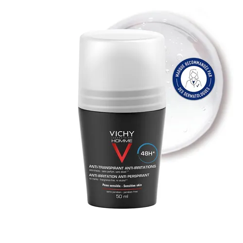 Vichy Homme Déodorant Peaux Sensibles Rouleau 50 ml