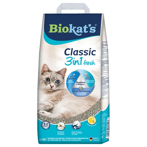 Biokat's Classic 3in1 Fresh Cotton Blossom - Ekonomipack: 3 x 10 l