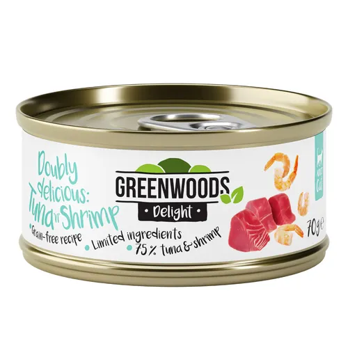 Greenwoods Delight Tuna Filet & Shrimps - Ekonomipack: 48 x 70 g