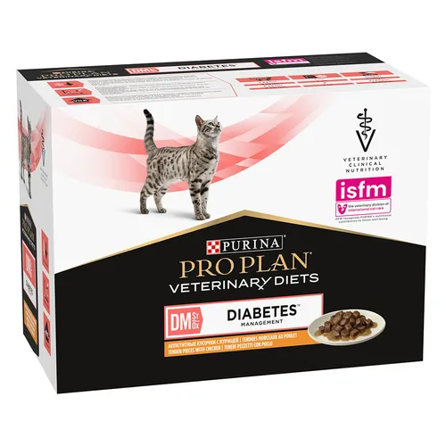 PURINA PRO PLAN Veterinary Diets Feline DM ST/OX Diabetes Management - 20 x 85 g - Pack Ahorro