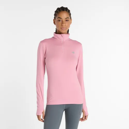 Essentials Space Dye Quarter Zip S Dlouhým Rukávem Dámy - Růžová