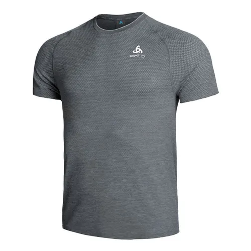 Crew Neck Essential Seamless Běžecké Tričko Muži-Šedá