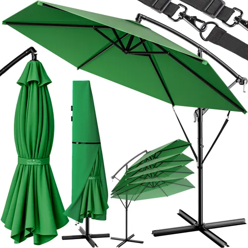 Ampelschirm Grün Ø300cm Alu UV 50+ mit Schutzhülle