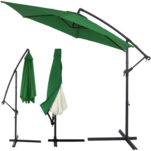 Ampelschirm Ø300cm Grün UV 50+ Alu Kurbel & Abdeckung