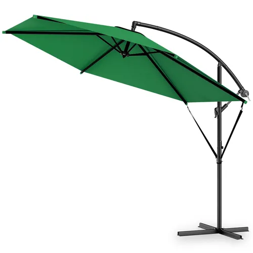 Ampelschirm Ø330cm Alu UV 50+ Kurbel & Fußkreuz Grün