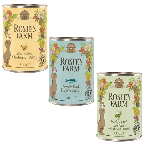Rosie's Farm Adult 6 x 400 g Blandpack II (Kyckling, Fisk, Vilt)