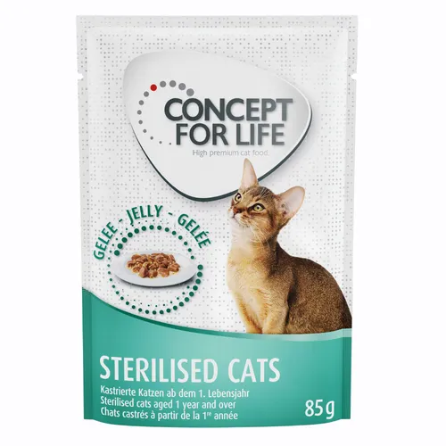 Concept for Life Sterilised Cats Salmon - Passande våtfoder: 12 x 85 g Concept for Life Sterilised Cats i gelé