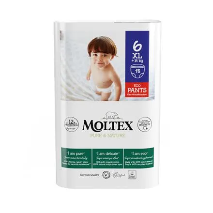 Moltex Pure & Nature naťahovacie plienkové nohavičky XL +14 kg (18 ks)