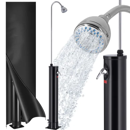 Solardusche Schwarz 18L mit Abdeckung