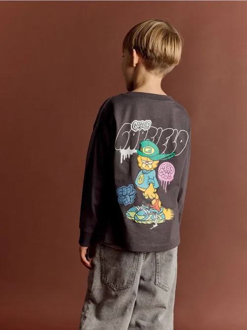 Reserved - Longsleeve Garfield - ciemnoszary