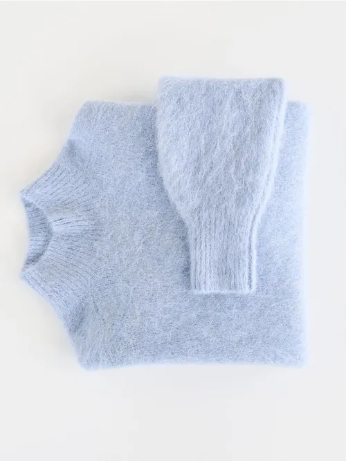 Reserved - Sweter z wełną z alpaki - jasnoniebieski