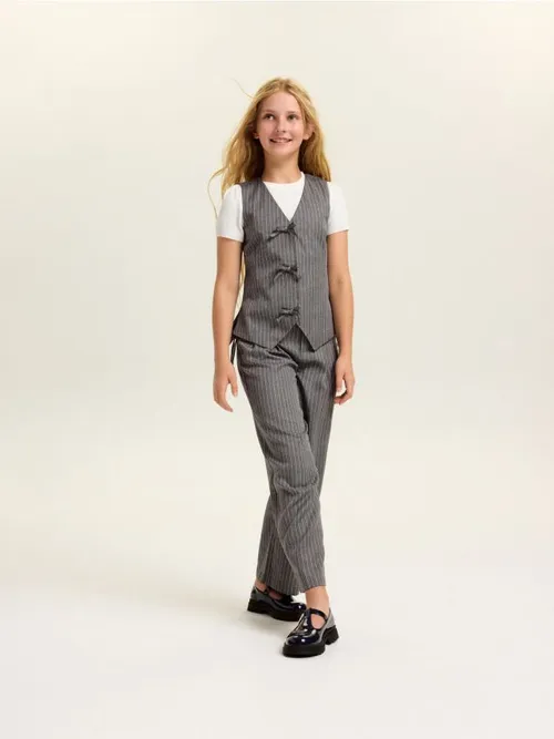 Reserved - Kamizelka w paski - ciemnoszary