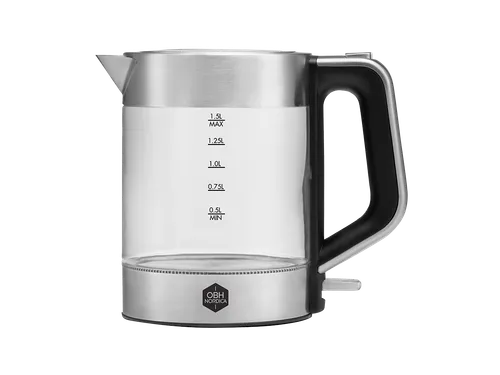 OBH Nordica Venice vannkoker rustfritt stål glasskanne 1,5 l 6418