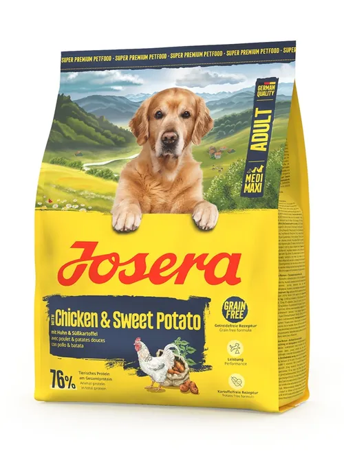 JOSERA Adult Chicken and Sweet Potato 900g bezzbożowa karma dla aktywnych psów