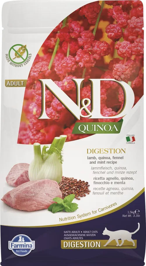 FARMINA N&D Cat Quinoa Digestion Lamb & Fennel 1.5 kg karma dla kota z problemami trawiennymi