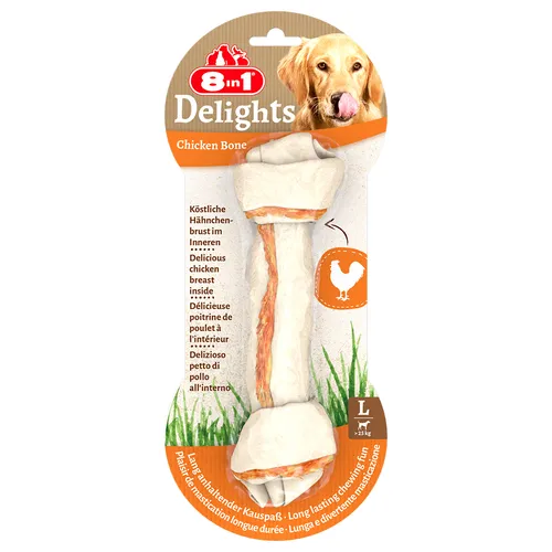 8in1 Delights tuggben med kyckling - Ekonomipack: L, 3 x 85 g (3 st)
