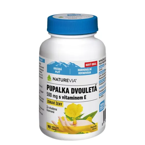 Naturevia Pupalka dvouletá 500mg s vitaminem E 90 kapslí