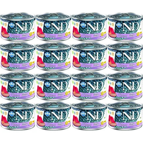 FARMINA N&D Cat Natural Tuńczyk&Krewetki - mokra karma dla kota - 12x140g