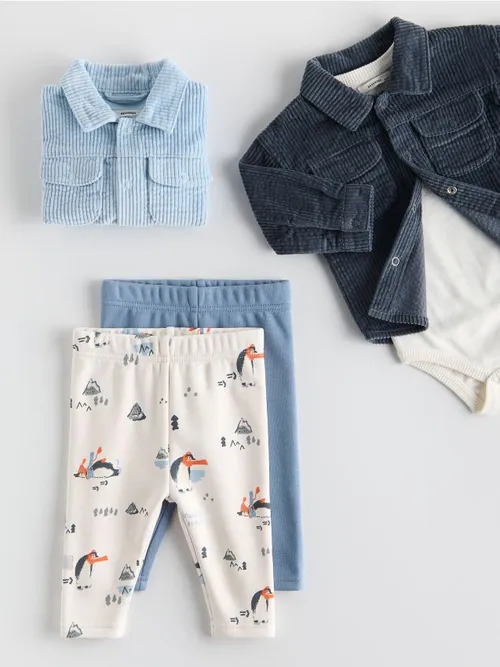 Reserved - Strukturalne spodnie 2 pack - niebieski