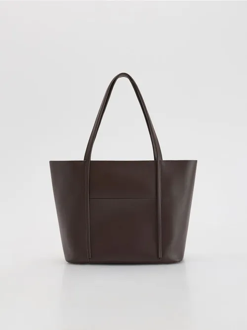 Reserved - Torebka typu shopper - ciemnobrązowy