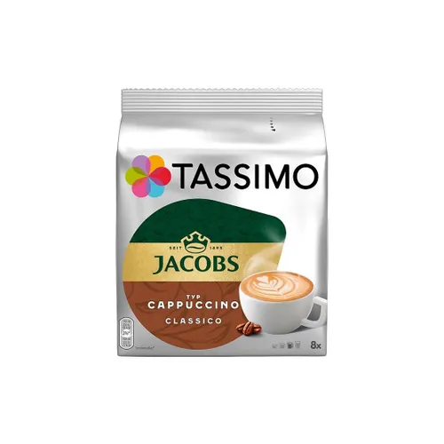 Kapsułki do kawy Tassimo Cappuccino Classico (kompatybilne z ekspresami kapsułkowymi Bosch Tassimo), 8+8 szt.