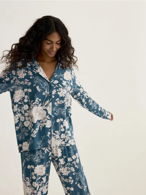 Reserved - Dwuczęściowa piżama - ciemny turkus