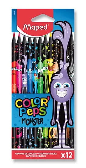 Maped Bezdřevé pastelky Color ́Peps Monster, 12 ks