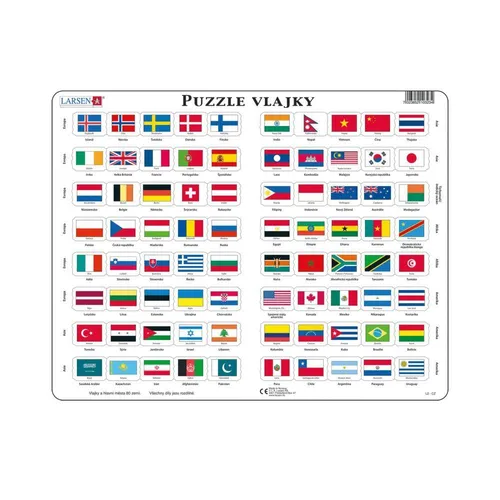 Dino Vlajky EDU Puzzle 80 dílků