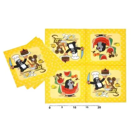 Wiky Párty ubrousky krtek, 33 cm