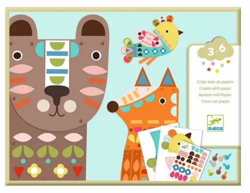 DJECO Kreativní sada se samolepkami Velká zvířata