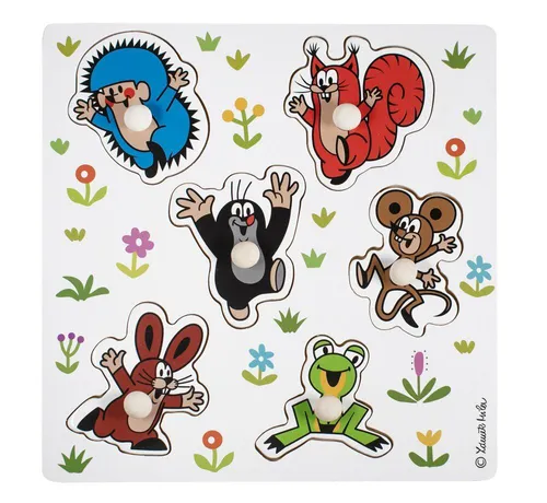 Detoa Dřevěné vkládací puzzle Krtek