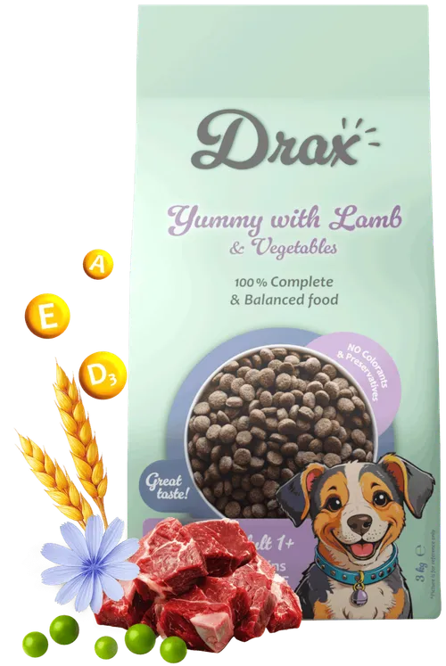 Krmivo Drax Adult Dog s jehněčím a zeleninou 3kg